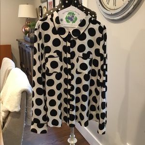 White with black dot blouse